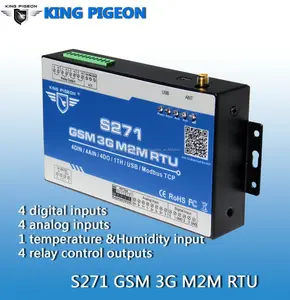 GSM RTU Regolatore S271 con 4AIN 4DIN 4 Dout 1 Temperatura Porta 1USB