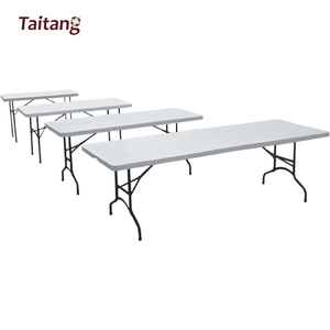 Folding <strong>Table</strong> Easy Carry Plastic Outdoor <strong>Table</strong> Steel Frame Hotel <strong>Buffet</strong> <strong>Table</strong> Round Top 5 Years 50 - Product Image 2