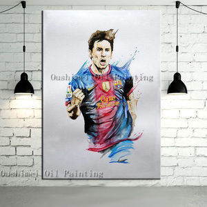 Pintura al Óleo <span class=keywords><strong>de</strong></span> <span class=keywords><strong>Messi</strong></span> Pintada a Mano sobre Lienzo, Superestrella Argentina <span class=keywords><strong>de</strong></span> Fútbol, Jugador Deportivo, Decoración Personalizada para el Hogar, Fútbol Número 1 del Mundo - Product Image 2