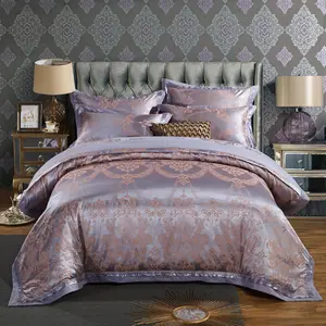 Hiện Đại Hàn Quốc 100% Cotton Comforter Miếng Bán Buôn Người Lớn 3D Sợi Nhỏ Jacquard Mềm Lụa Bộ Đồ Giường