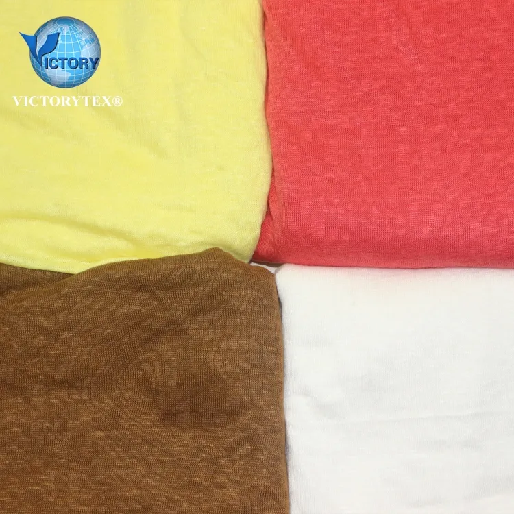 Pure 100% Linen Linen Dress Coarse Needle Single Jersey Organic Flax Fibre Yarn Shirts Clothing Flax Linen Fabric Wholesale