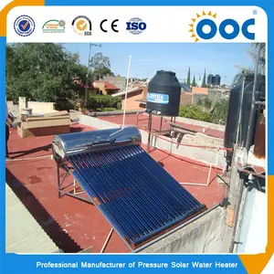100L Paslanmaz çelik vakum tüp pasif güneş enerjili su ısıtıcı için Meksika, şili, Peru