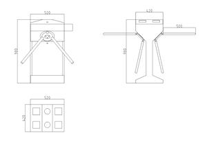 Trépied revolver semi-automatique <span class=keywords><strong>Double</strong></span> face, portes de contrôle d'accès - Product Image 5