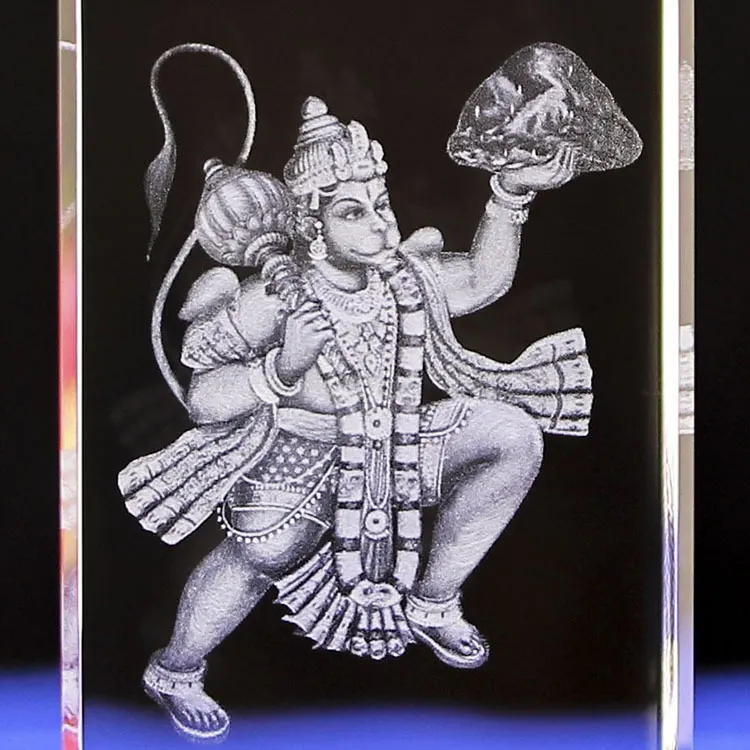 Nieuwe Groothandel Groothandel Maat 3D Lasergravure Glas Crystal Cube Ganesha Ontwerp Crystal Cube