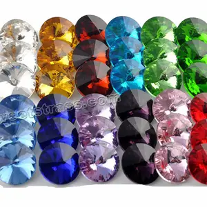 Factory outlet 5mm 6mm 7mm 8mm 10mm 12mm 14mm 16mm 18mm 20mm rivoli glass crystals rhinestone gems