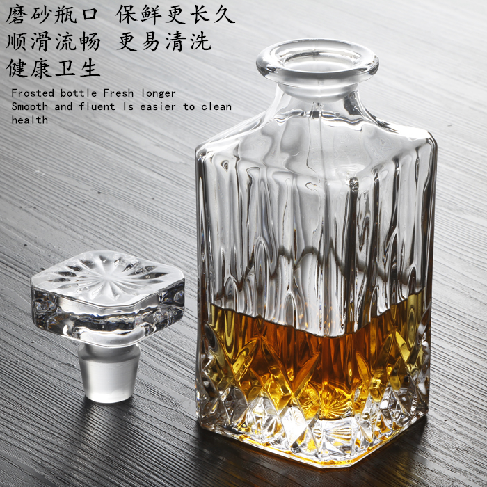 Haonai hot sale wine glass set whiskey decanter set glass whiskey decanter
