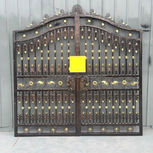 بوابة مدخل من الحديد المطاوع بسطح من الفولاذ والزنك سهلة التركيب تصميم سياج للحماية المنزلية وتزيين الحدائق - Product Image 6