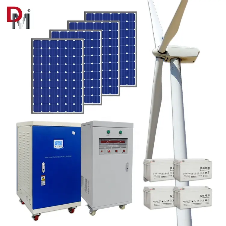 20KW Wind Solar Hybrid Power System mit Batterie bank 50kw 60kw 70kw Wind Solaranlage