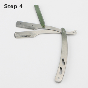 Custom Straight <strong>razor</strong> Handle Barber Straight <strong>Razor</strong>, for Salon Use Folding Metal <strong>Cut</strong> <strong>Throat</strong> Barber <strong>razor</strong> - Product Image 6
