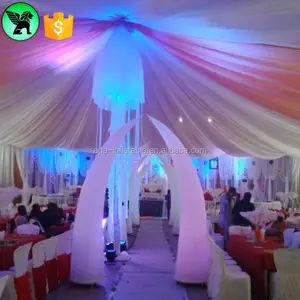 Wedding Party Opblaasbare Decoratie 3M Hoge Opblaasbare Slagtand Met Led Licht A2614