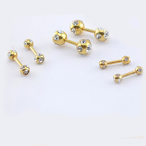 BA01015 <span class=keywords><strong>piercing</strong></span> bilanciere in cristallo placcato oro - Product Image 1