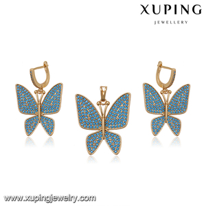 64258 بالجملة التركية مجوهرات اكسسوارات متعدد الألوان فراشة مجوهرات مطلية بالذهب مجموعة - Product Image 2