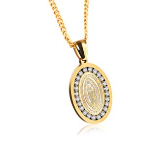 Bomei Commercio All'ingrosso In Acciaio Inox In Oro Rosa Nostra Signora Di Guadalupe Pendente Della Collana Dei Monili Religiosi Per Le Donne E Gli Uomini - Product Image 1