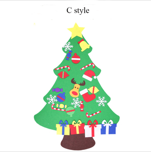 Arbre <span class=keywords><strong>de</strong></span> Noël en feutre à faire soi-même avec des ornements, ornements muraux, cadeaux du Nouvel An, jouets pour enfants, accessoires <span class=keywords><strong>de</strong></span> décoration <span class=keywords><strong>de</strong></span> Noël pour la maison - Product Image 6