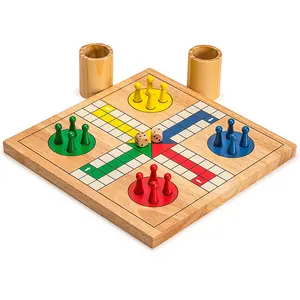 ขายส่งการออกแบบใหม่ประเภทที่แตกต่างกันไม้ Ludo เกมชุดพิมพ์สำหรับพรรคและกลางแจ้ง