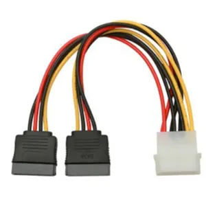 Komputer Serial 2 SATA IDE Cable 2 In 1 SATA Pemisah Kabel Listrik