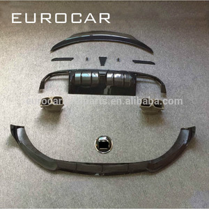 2014-2016 anno <span class=keywords><strong>C</strong></span>-CLASS W205 C63 C63S <span class=keywords><strong>B</strong></span> stile corpo in fibra di carbonio kit diffusore posteriore con punte di scarico ala posteriore emblema labbro anteriore - Product Image 1