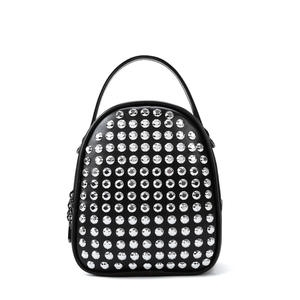 Angedanlia di modo del diamante nero della chiusura lampo multifunzionale ragazze brillante della vite prigioniera pieno di strass zircone sacchetto di cuoio dello zaino delle donne - Product Image 2