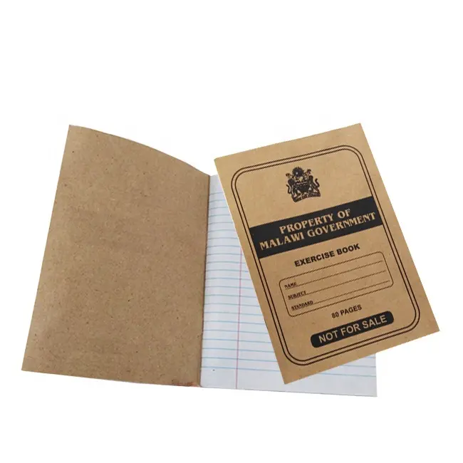 A5 Size 80 Pages Customized Recycle Brown Craft Book Exercise Books Kraft Paper Cover Exercise Book for School Student