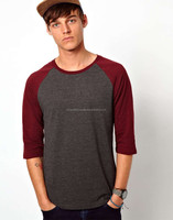 Fabricant de t-shirts 100% coton 180 GSM Coton Pima de haute qualité Homme Uni Sans marque Publicité personnalisée T-shirt raglan