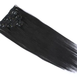 Tek parça klip-saç uzantıları clipin çift atkı için kızlar için kolay klipleri de cabello clippers profesyonel çin kadın