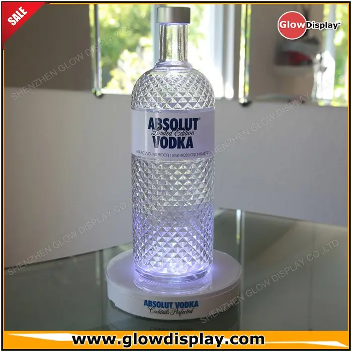 GlowDisplay çin toptan akrilik Absolut votka kokteyller mükemmelleştirilmiş yaktı şişe kaide