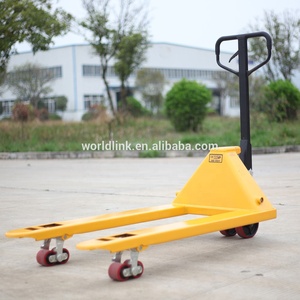 World Link Industrieel Gebruikt Sterke Structuur Hydraulische Handpallet <span class=keywords><strong>Trolley</strong></span> Rond Massief Staal Vierwielig - Product Image 4
