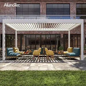 Hermosa al aire libre de aluminio impermeable de rejilla de techo Gazebo Pergola