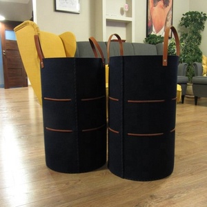 Wholesale 100% Handmade <strong>Large</strong> Polyester Felt Laundry <strong>Hamper</strong> with Handles Made in China - Product Image 3