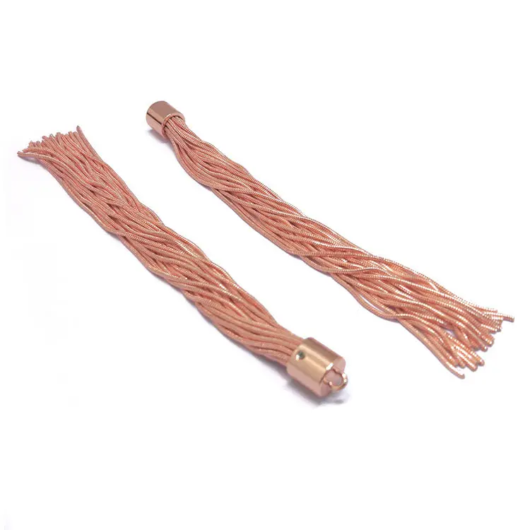 2021 fall hot products bag decoration accessory Rose gold plating metal chain tassel for handbag