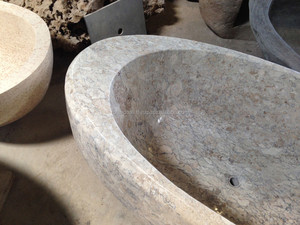 Bañera de hidromasaje de remojo independiente de piedra de mármol natural MB002 función de masaje de acrílico blanco moderno portátil 1,5 m hoteles uso al aire libre - Product Image 2