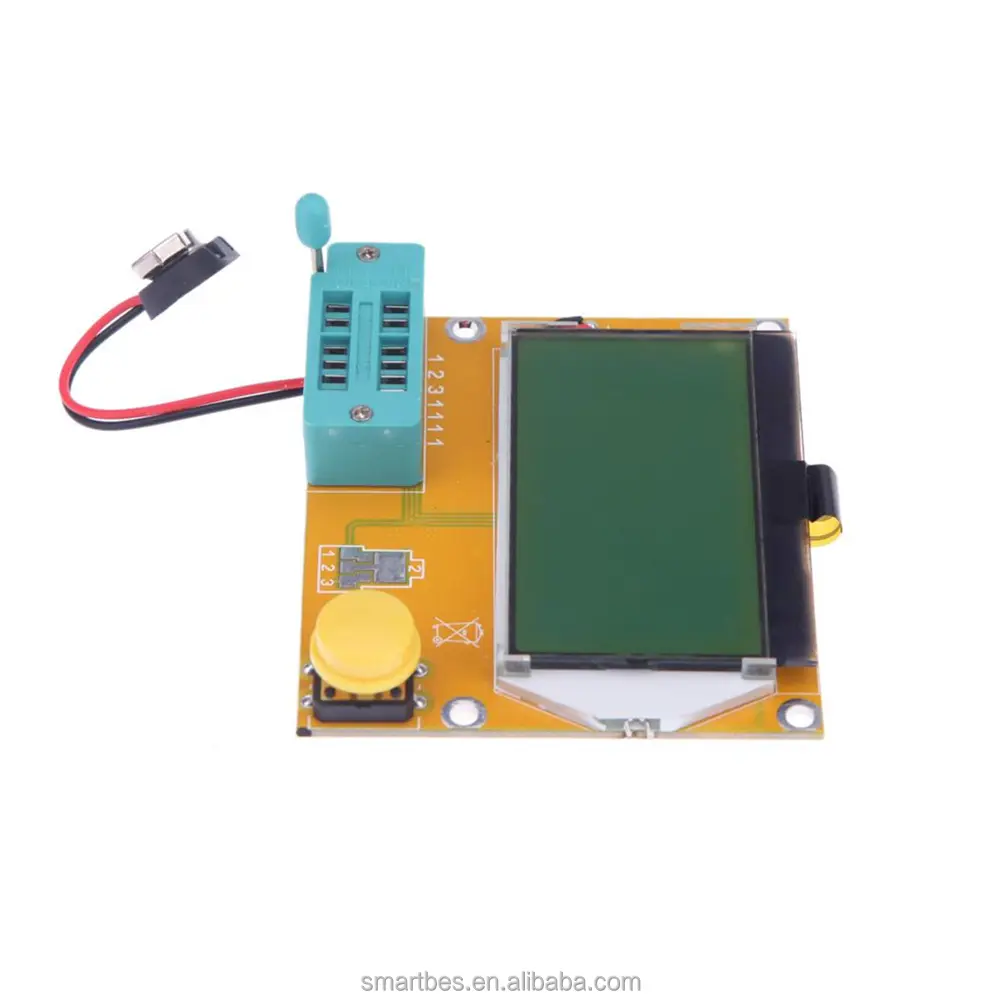 LCD Backlight Medidor de ESR Levou Testador Transistor MOS/PNP/NPN verde-Amarelo PCB