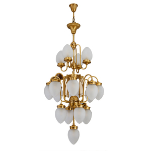 Lampadario a Sospensione con Sfere Sfalsate in Vetro di Murano, Ottone e Metallo, Stile Flemish, 90 cm, a Risparmio Energetico, Bianco e Oro - Product Image 6