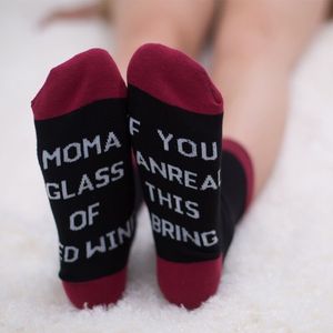 BONYPONY nouvel arrivage de chaussettes à vin personnalisées si vous pouvez lire cela, apportez-moi des chaussettes à vin en verre - Product Image 1