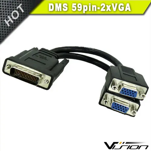 DMS-59 59-Pin erkek çift VGA dişi Y Splitter Video kartı adaptör kablosu