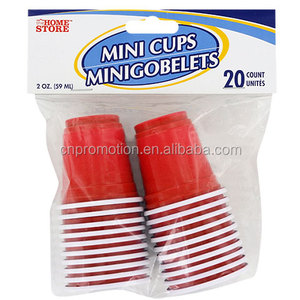 Pack of 20 2 oz Mini Red Cup party cup Disposable Plastic Shot Glasses