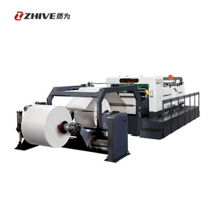 Yüksek hızlı otomatik rulo rulo kağıt kaplama makinesi döner bıçak kağıt rulosu tabakalama kağıt kesme makinesi