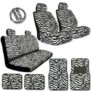 15 Pieces Zebra Print Low Back Front Car Seat Cover