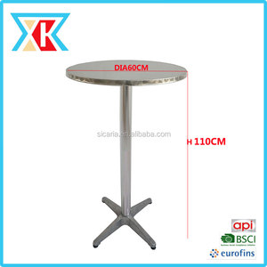 DIA60CMRound-mesa plegable de aluminio para interiores y exteriores, mesa de altura con Base - Product Image 2