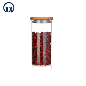 1100 ML hermético tarro de <span class=keywords><strong>cristal</strong></span> de caramelo con la tapa de bambú para alimentos - Product Image 1
