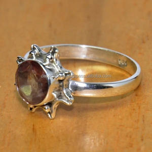 Pink quartz Gemstone <b>925</b> <b>Sterling</b> <b>Silver</b> <b>Ring</b> Classic Fashionable <b>Ring</b> For Unisex. Wholesaler Manufacture BY CASA DE PLATA. - Product Image 3