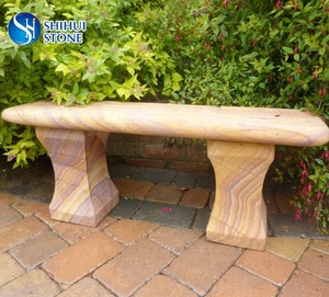 Banc en grès de jardin pas cher, comme une chaise en bois, à vendre - Product Image 4