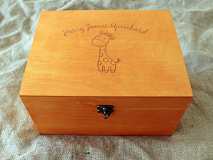 Custom Handmade Rectangle Wood Baby <strong>Memory</strong> <strong>Box</strong> Baby Keepsake Gift <strong>Box</strong> - Product Image 3