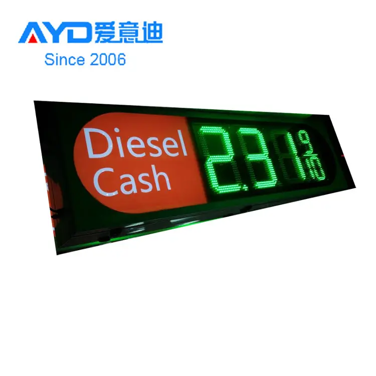 7 12 polegadas Cartão de Crédito Cor Verde Segmento Display LED Eletrônica Placa de Controle Remoto RF LEVOU Sinal de Preço do Gás