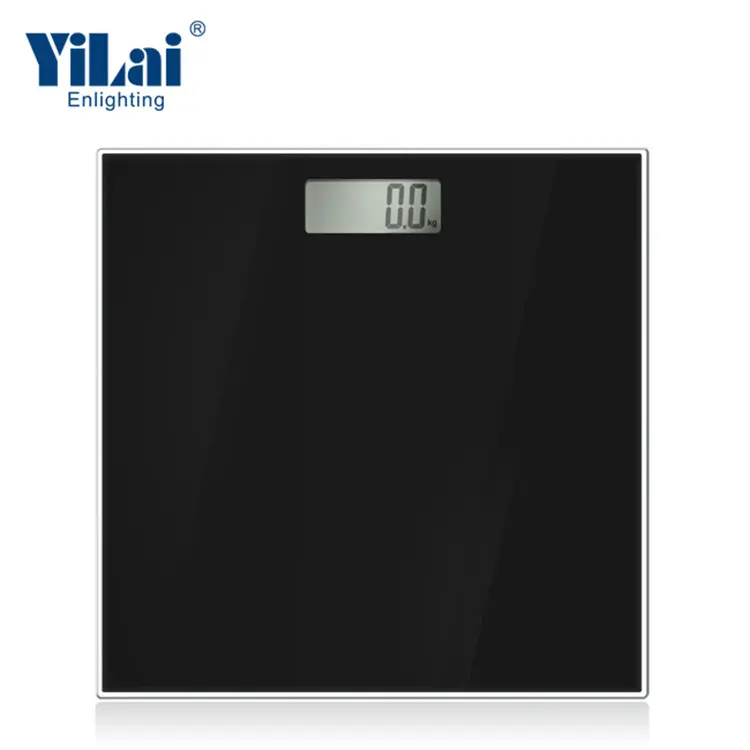 Báscula electrónica Digital para baño, balanza de peso corporal de 180Kg, cuadrada, OEM, 30x73mm, color negro, promoción