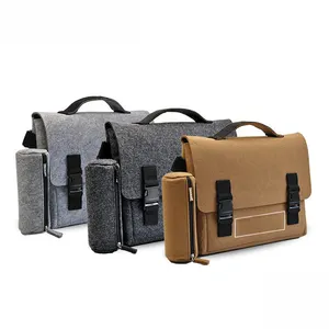 Customized design felt laptop sleeve felt laptop bag with leather