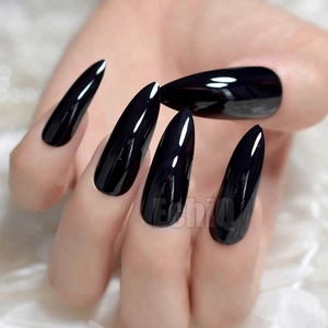 Scuro <span class=keywords><strong>Nero</strong></span> Falso Falso Del <span class=keywords><strong>Chiodo</strong></span> Artificiale Extra Lungo Stiletto Specchio Nails Sharp Elegante per le patch di dito Donne indossare ogni giorno Z931 - Product Image 6