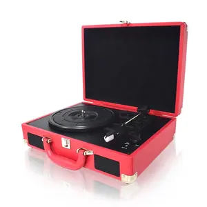 Pemutar rekaman Retro, 33/45/78RPM pemutar LP vinil, koper USB, cakram meja putar, gramofon portabel rumah tangga