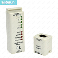 Probador de Cables de Red Allosun EM2421, Herramienta de Diagnóstico RJ45, Probador de Cables LAN UTP y STP, Tamaño Mini, Portátil