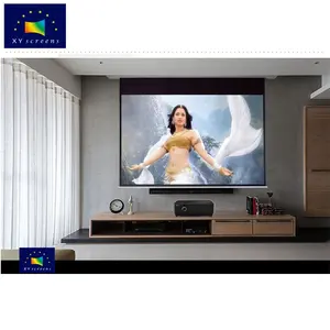 XYSCREEN 80-170" In-Ceiling Tab Tensioned Recessed Electric Motorized HD 3D Projection/Projector Screen for 4K Home Theater